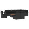 vidaXL 11 pcs conjunto sof&aacute;s de jardim c/ almofad&otilde;es vime PE preto