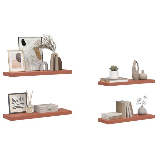 vidaXL Prateleira de Parede 4 pcs Vermelho 80 x 23,5 x 4 cm
