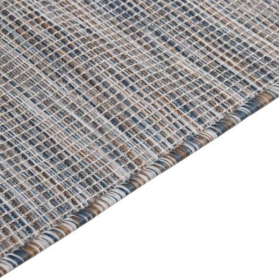 vidaXL Tapete de tecido plano p/ exterior 200x280 cm castanho e azul