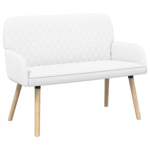 vidaXL Sof&aacute; de 2 lugares com p&eacute;s de madeira maci&ccedil;a 2 lugar Branco