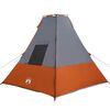 vidaXL Barraca Tipi Cinza e Laranja 383 x 338 x 217 cm tafetá
