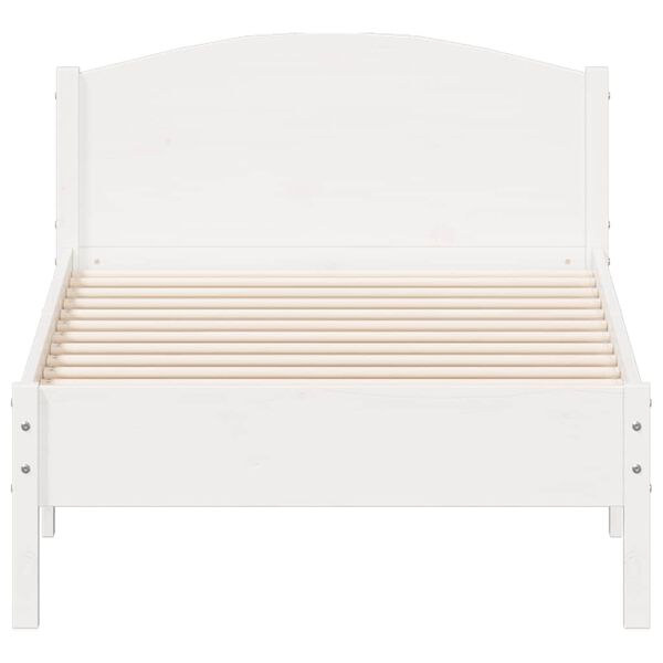 vidaXL Cama sem colch&atilde;o 75x190 cm madeira de pinho maci&ccedil;a branco