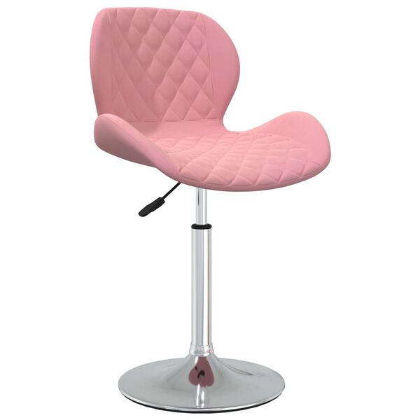 vidaXL Cadeiras de jantar girat&oacute;rias 2 pcs veludo rosa