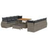 vidaXL Conjunto de Sof&aacute; de Jardim 11 unid. Cinzeto vime PE