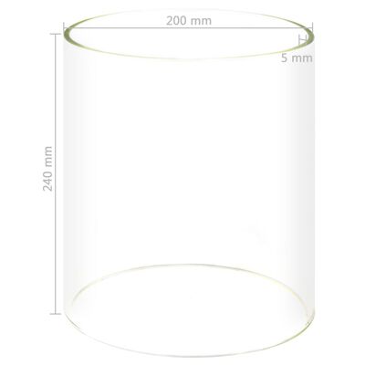 vidaXL Cilindro de vidro p/ aquecedor de cachorros-quentes 200x240 mm