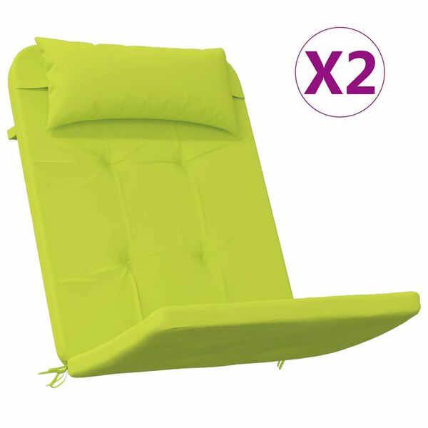 vidaXL Almofadas de cadeira 2 pcs Verde brilhante. 58 x 77 x 4,5 cm