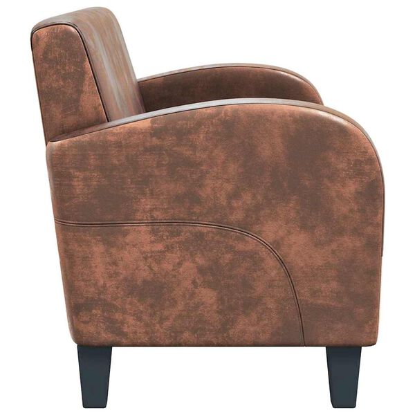 vidaXL Sof&aacute; de 2 lugares camur&ccedil;a artificial castanho