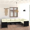 vidaXL 9 pcs conjunto lounge de jardim c/ almofad&otilde;es vime PE preto