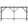 vidaXL Mesa consola 140x23x75 cm derivados de madeira carvalho fumado