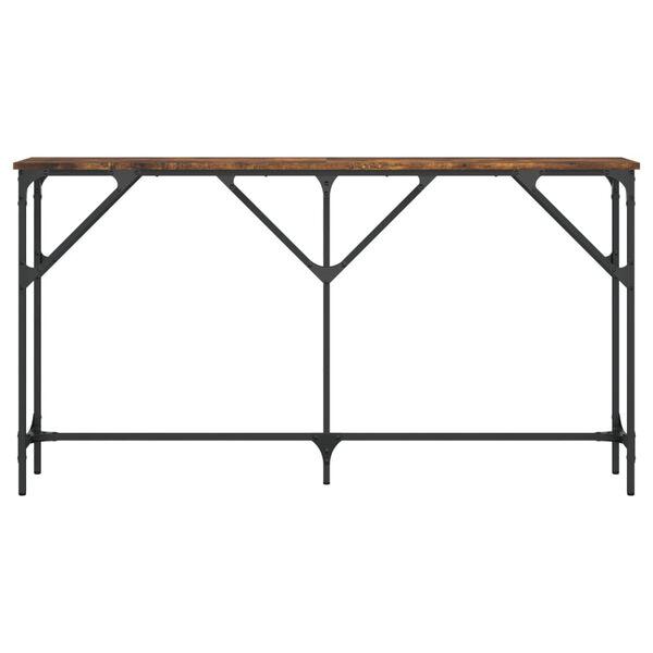 vidaXL Mesa consola 140x23x75 cm derivados de madeira carvalho fumado