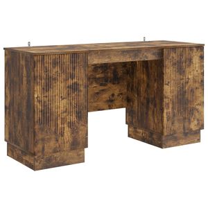 vidaXL Mesa Carvalho Fumado 142,5 x 50 x 75 cm Derivados de Madeira