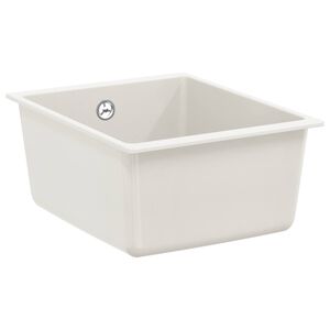 vidaXL Pia Branco 370 x 460 mm 80% Quartzo e 20% Resina