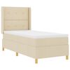vidaXL Cama Box com fitas LED com cabeceira Creme 90 x 200 cm tecido