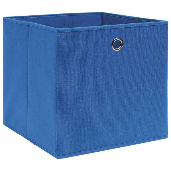vidaXL Caixas arrumação 4 pcs 28x28x28 cm tecido-não-tecido azul