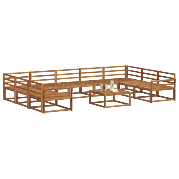 vidaXL Conjunto de Sof&aacute;s para Exterior 10 pcs Natural