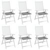 vidaXL Almofadões p/ cadeiras jardim 6pcs 40x40x4 cm oxford cinza