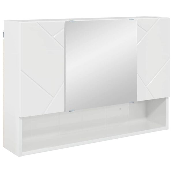 vidaXL Arm&aacute;rio de Espelho com porta Branco Brilhante 80 x 17 x 55 cm