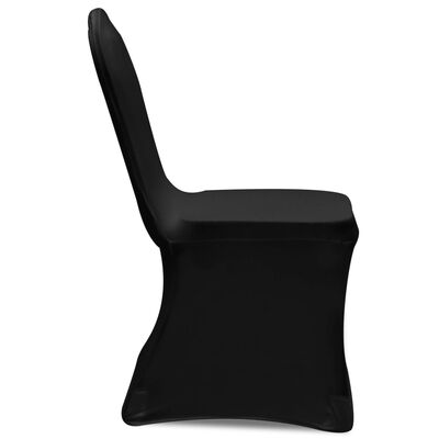 vidaXL Capa para cadeira elástica 12 pcs preto