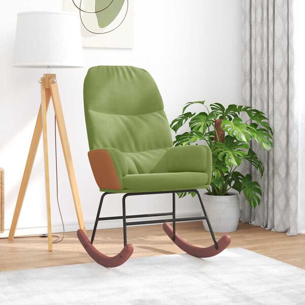 vidaXL Cadeira de baloiço veludo verde-claro