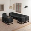 vidaXL 9 pcs conjunto lounge de jardim c/ almofad&otilde;es pinho maci&ccedil;o