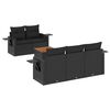 vidaXL 6 pcs conjunto sof&aacute;s de jardim c/ almofad&otilde;es vime PE preto