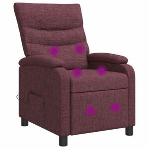 vidaXL Recliner de Massagem Roxo Tecido