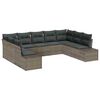 vidaXL Conjunto de Sof&aacute; de Jardim com almofada 9 pcs Cinzeto vime PE