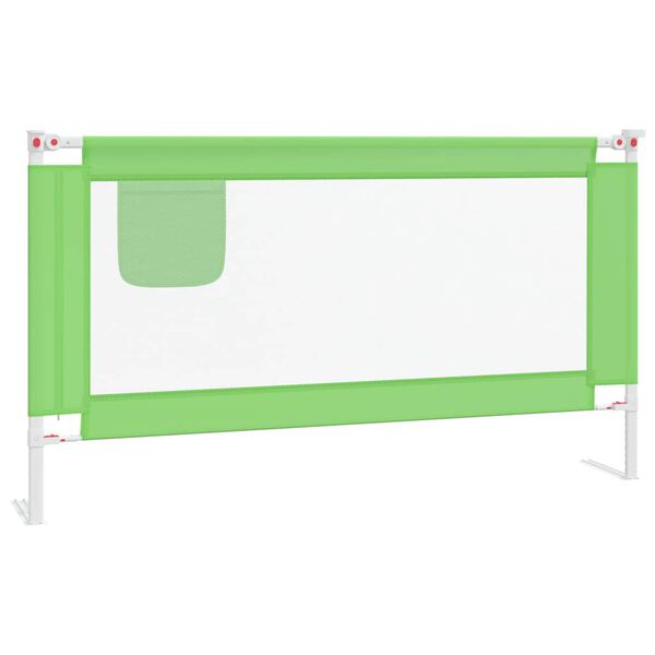 vidaXL Barra de seguran&ccedil;a p/ cama infantil tecido 150x25 cm verde