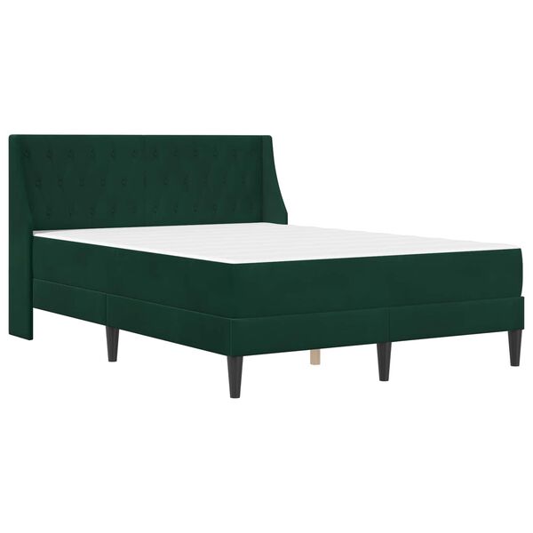 vidaXL Estrutura de cama com colch&atilde;o Verde Escuro 120 x 200 cm Veludo