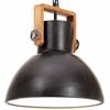 vidaXL Candeeiro suspenso industrial redondo 25 W 30 cm E27 preto