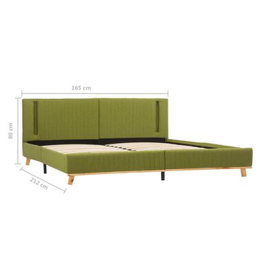 vidaXL Estrutura de cama com LED em tecido 160x200 cm verde