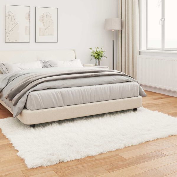 vidaXL Tapete Sint&eacute;tico de Pele de Ovelha Tafalla Branco 120 x 170 cm