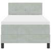 vidaXL Cama Box com colch&atilde;o Cinzento-claro 90 x 200 cm Veludo