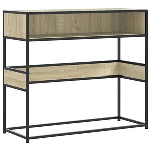 vidaXL Mesa consola 90x35x80 cm derivados de madeira carvalho sonoma
