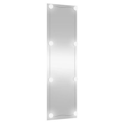 vidaXL Espelho de parede retangular com luzes LED 30x100 cm vidro