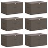 vidaXL Caixa de Armazenamento 6 pcs Cinzento 60 x 43 x 35 cm