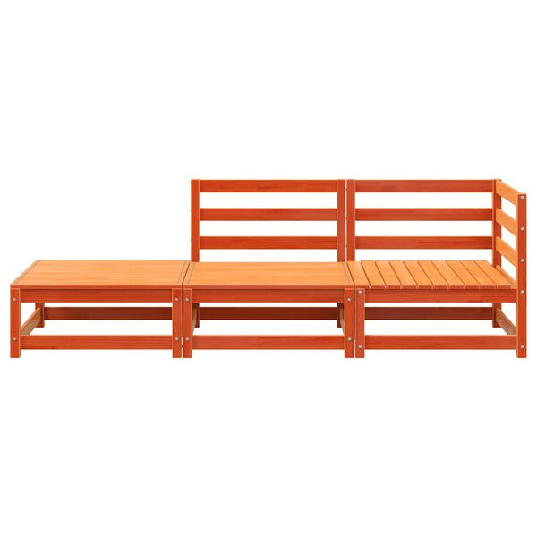 vidaXL Sof&aacute; 2 lugares jardim c/ apoio de p&eacute;s pinho maci&ccedil;o castanho-mel