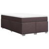 vidaXL Cama boxspring com colch&atilde;o 120x190 cm tecido castanho-escuro
