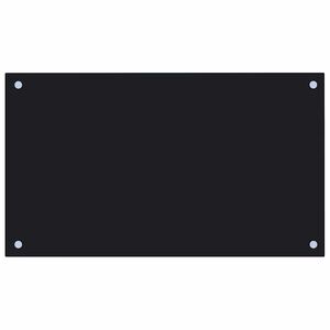 vidaXL Painel anti-salpicos de cozinha 70x40 cm vidro temperado preto