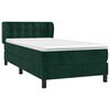 vidaXL Cama com molas/colch&atilde;o 80x200 cm veludo verde-escuro