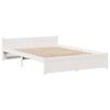 vidaXL Estrutura de cama c/ cabeceira 150x200 cm pinho maci&ccedil;o branco