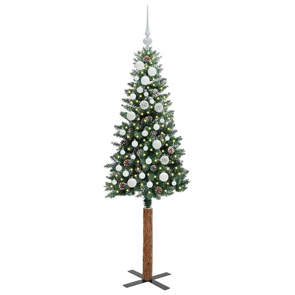 vidaXL &Aacute;rvore de Natal Slim com 150 LEDs com suporte Verde 150 cm