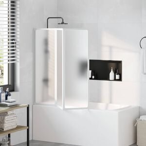 vidaXL Painel de vidro dobr&aacute;vel para duche 3 pe&ccedil;as 117 x 120 cm