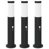 vidaXL Lumin&aacute;rias de balizamento com sensor, 3 pe&ccedil;as, 50 cm, a&ccedil;o inoxid&aacute;vel, IP44