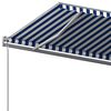 vidaXL Toldo retr&aacute;til autom&aacute;tico com postes 6x3 m azul e branco