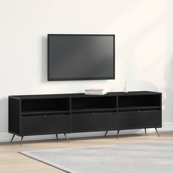 vidaXL Gabinete para TV Carvalho preto 150 x 30 x 44,5 cm