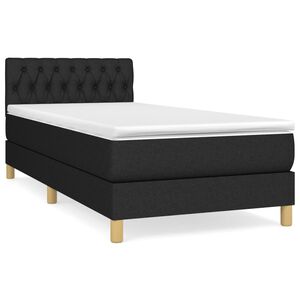 vidaXL Cama com molas/colch&atilde;o 90x200 cm tecido preto
