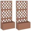 vidaXL Vasos/floreiras com treli&ccedil;a WPC 2 pcs 65x33x135 cm castanho