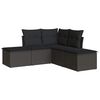 vidaXL 5 pcs conjunto sof&aacute;s de jardim com almofad&otilde;es vime PE preto