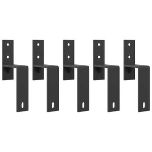 vidaXL Barn Door Bypass Brackets 5 pcs para trilhos planos a&ccedil;o carbono